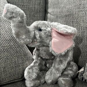Ty Gray and Pink Elephant big beanie baby